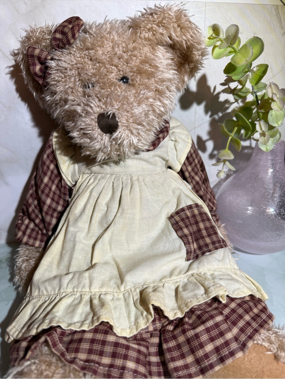 Russ Berrie Handmade Lady Chelsie Teddy Bear Plush Stuffed Animal Vintage